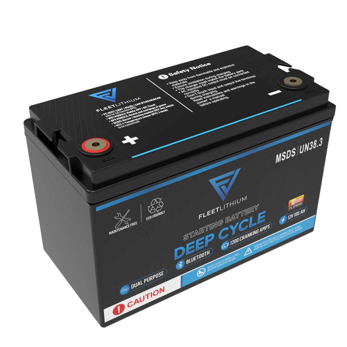 BlueMax Marine 12V 200Ah LiFePO4 Deep Cycle Battery (Group 27)