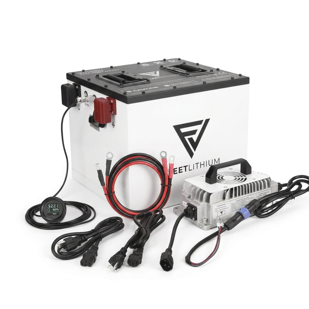 Bad Boy Recoil lithium battery conversion kit installed in golf cart - front view