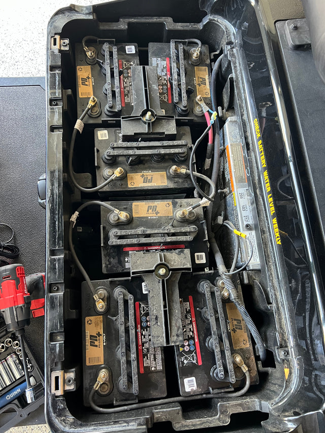 Bracket Kit - Club Car Tempo (2018-Present) - Fleet Lithium battery installed under the seat in the factory battery bay