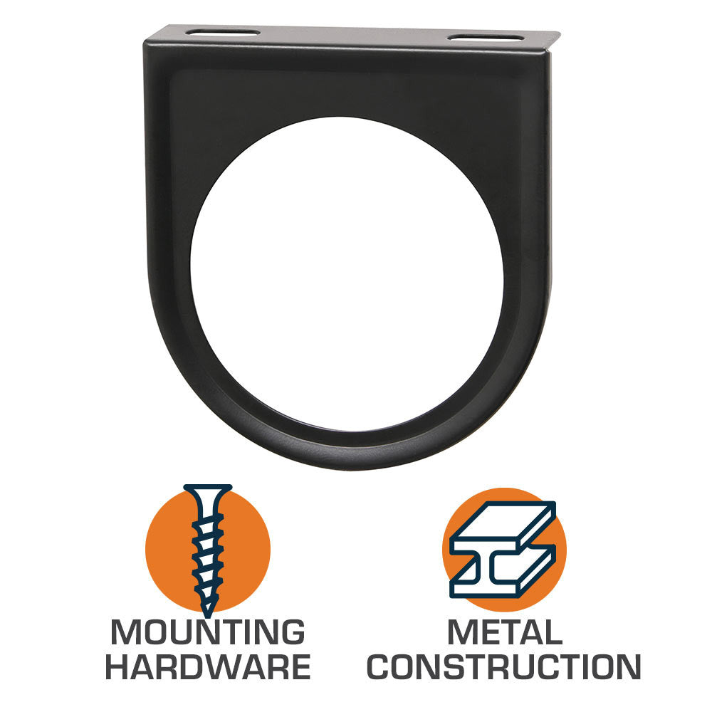 Fleet Lithium SOC Gauge Holder Round (GH1527) with mounting hardware and metal construction icons
