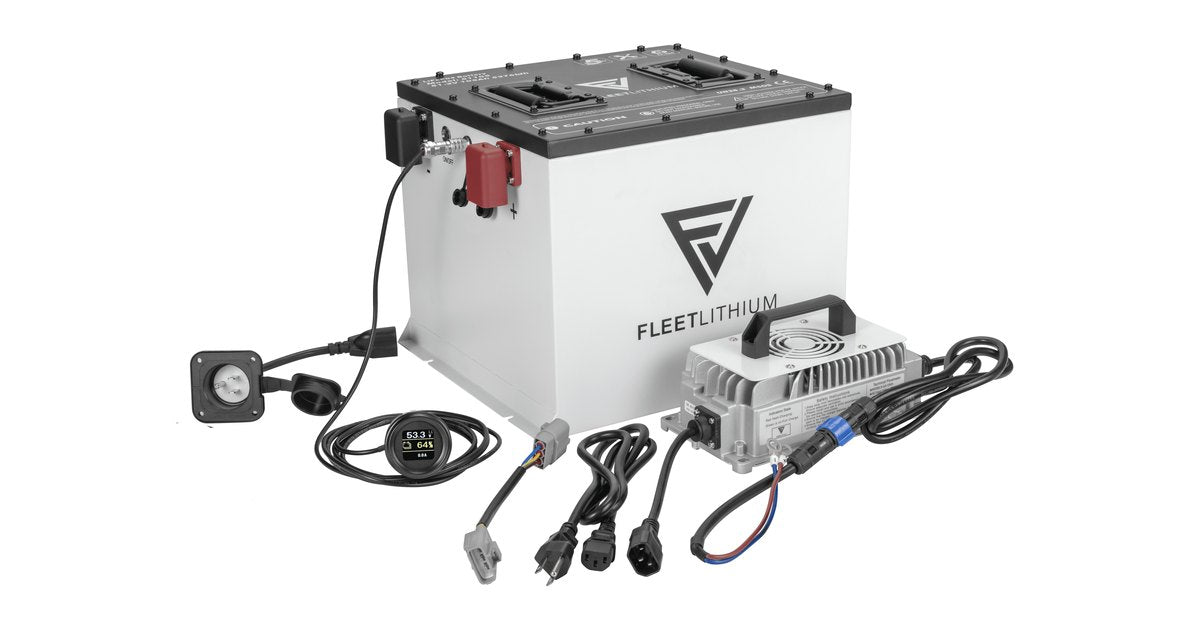 Fleet Lithium golf cart lithium battery conversion bundle with charger and display
