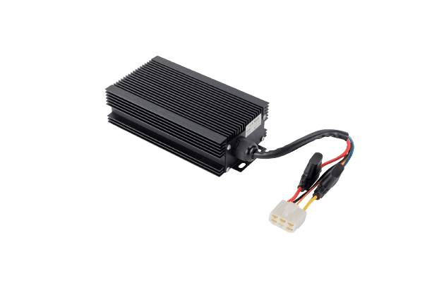 The Bluetooth Module for the Fleet Lithium 76.8V 105Ah Fleet Lithium Battery Bundle — NexGen BMS, a black rectangular unit with cooling fins and a wiring harness with a white connector.