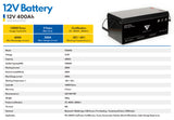 12V 400 AH Fleet Lithium Marine Battery for RV, Boats, Solar