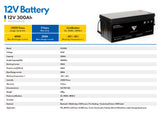 12V 300Ah Deep Cycle Lithium Battery