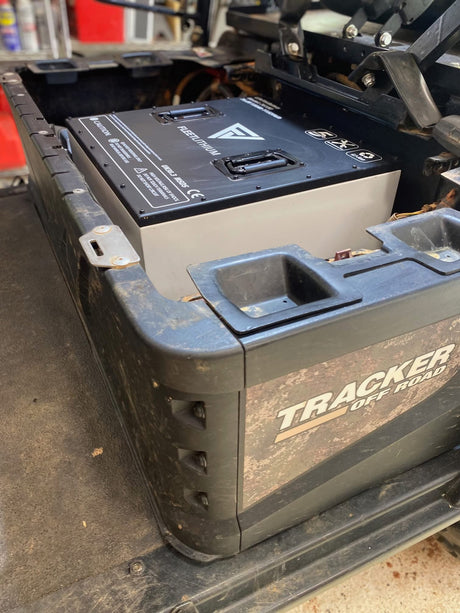 Fleet Lithium Textron / Tracker Prowler EV (2017-2021) (72V) Fleet Lithium Conversion Kit battery installed in a Tracker Off Road vehicle.