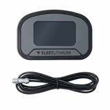 Digital display unit with connected black coiled cable featuring a metal connector.