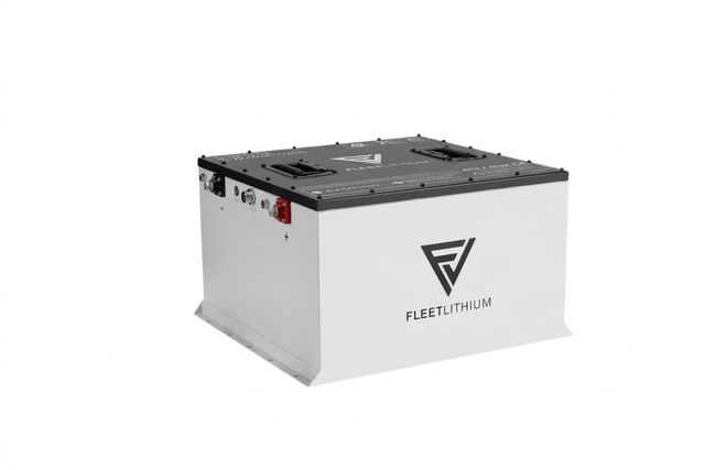 Fleet Lithium Epic Carts E40 / E40L / E60 / E60L (2022-2025) (72V) Fleet Lithium Conversion Kit, angled view of the battery only with terminal covers attached.