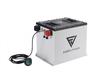Fleet Lithium 38 Volt 105 AH Fleet Lithium Bundle with an attached digital state-of-charge gauge showing 85% battery life and 39.2V.