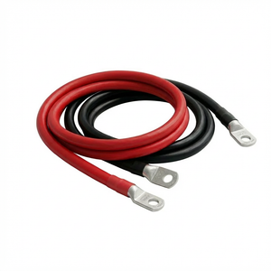 4 AWG Battery Cable Set - Red and Black pair with tinned copper lugs