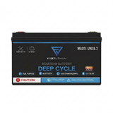 Black Fleetlithium Deep Cycle 12V 195Ah LiFePO4 battery, Group 27, dual purpose, Bluetooth.