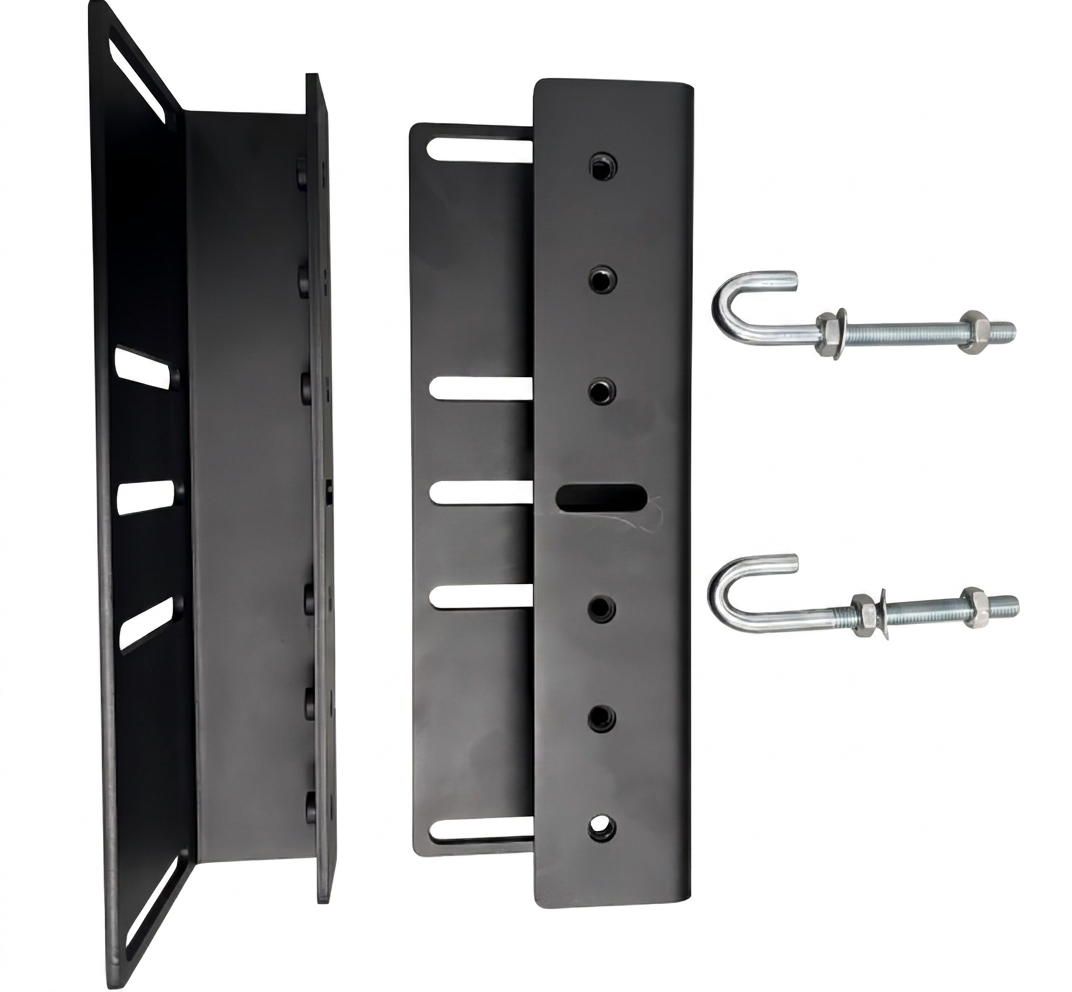 Fleet Lithium Bracket Kit - Club Car Onward (48V & 72V) (2017-Present) black metal brackets with hardware.