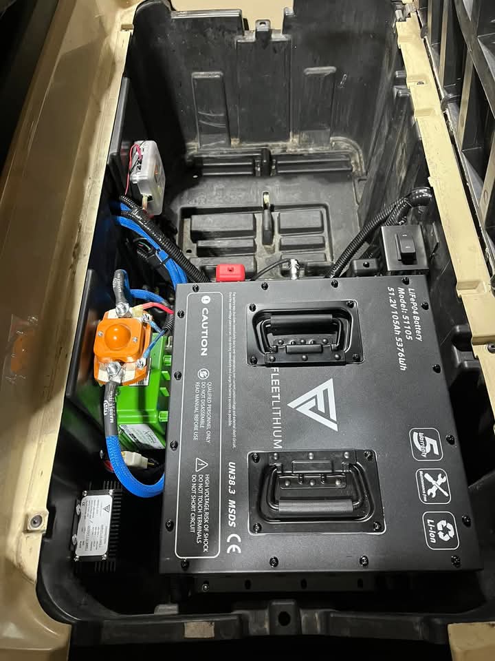 Bracket Kit - Club Car Precedent / Tempo / DS (2008.5-2021) - Fleet Lithium battery installed in the vehicle battery bay