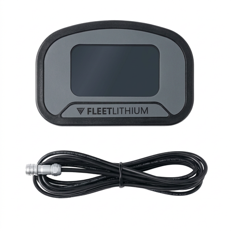 Gray and black digital 5" LCD cluster display with cable.