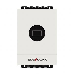 ECGSOLAX Fleet Lithium 7KW 12KW Hybrid Solar Inverter 48V 110V 240V Split Phase Pure Sine Wave Inverter With MPPT 120A 20A Solar Charger — ECGSOLAX Fleet Lithium 7KW 12KW Hybrid Solar Inverter with MPPT 120A 20A Solar Charger, white with black circular display and logo.