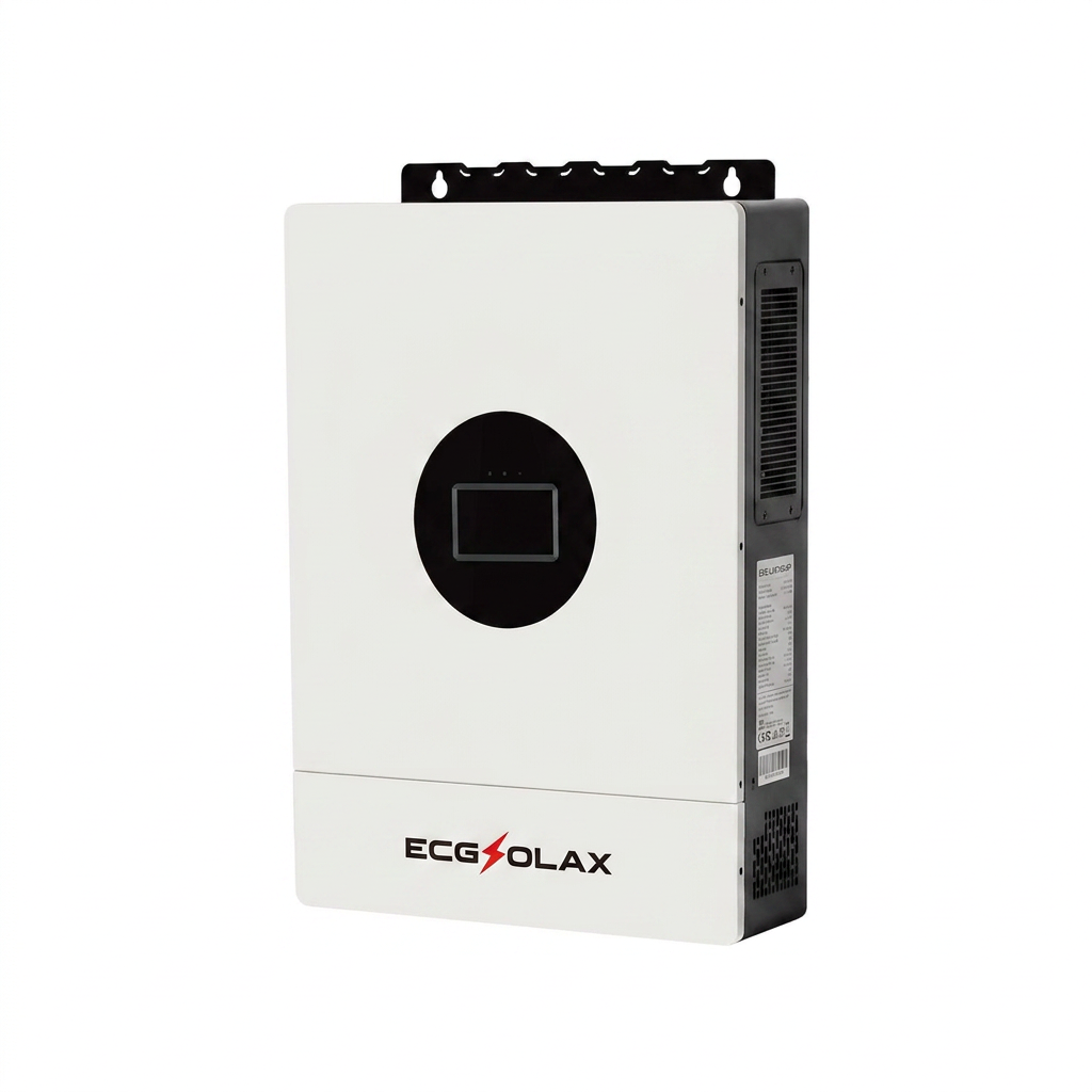 ECGSOLAX Fleet Lithium 7KW 12KW Hybrid Solar Inverter 48V 110V 240V Split Phase Pure Sine Wave Inverter With MPPT 120A 20A Solar Charger, professional product image showing the item on a white background