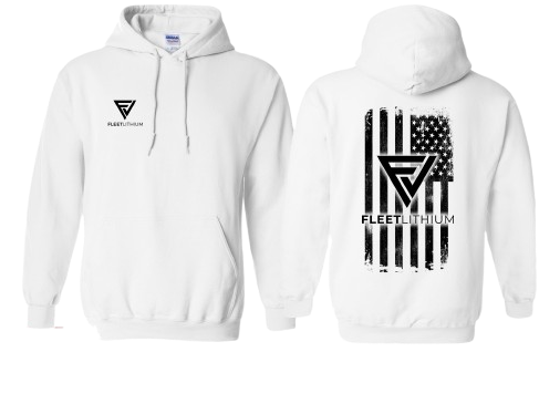 Mens Fleet Lithium Pull Over Hoodie - White