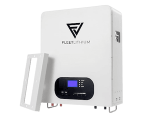 Fleet Lithium 48v Off-Grid Solar Inverter / Charger with 48V Battery Bundle, showing the battery unit with the Fleet Lithium logo and a mounting bracket.