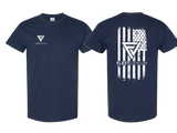 Navy Men's Fleet Lithium T-Shirt White Logo Print