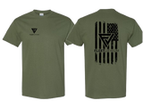 Military Green Men's Fleet Lithium T-Shirt Black Logo Print