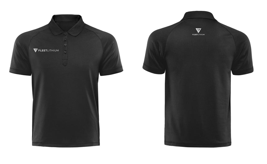 Dry Fit Mens Fleet Lithium Active Polo - Black