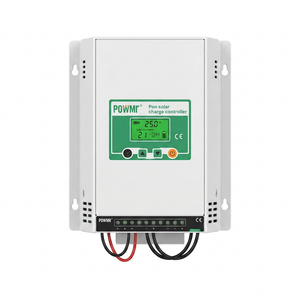 Fleet Lithium - High Performance Lithium Batteries PowMr MPPT 80A/100A Solar Charge Controller Max PV 160V Auto 12V 24V 36V 48V for Lead Acid Lithium Battery Regulator Solar Home — Fleet Lithium PowMr MPPT 80A/100A Solar Charge Controller white box with green display, PV 160V auto 12-48V regulator.